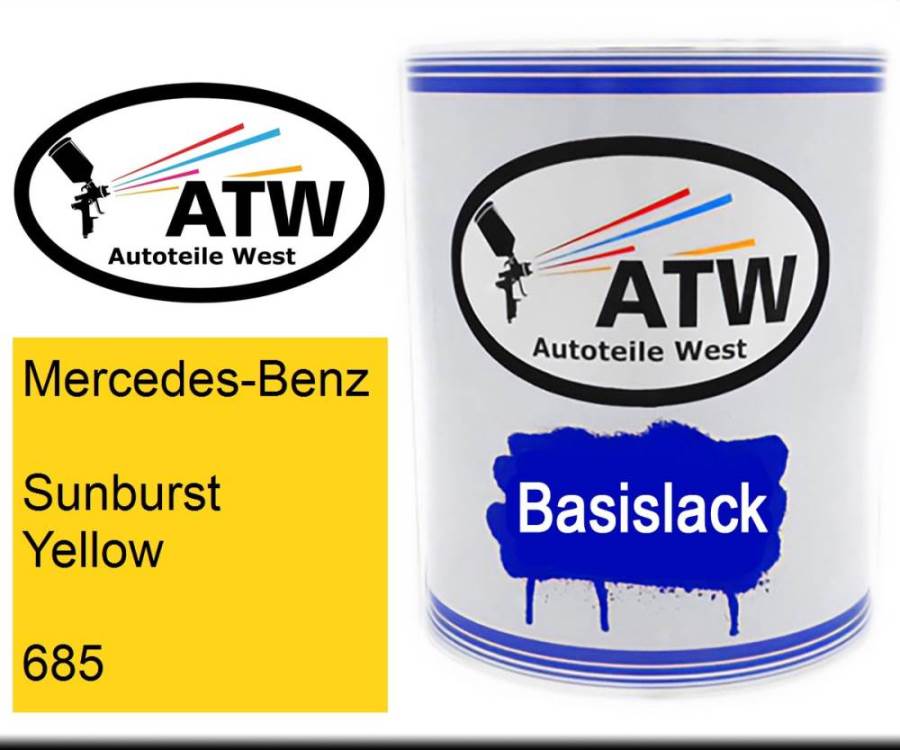 Mercedes-Benz, Sunburst Yellow, 685: 1L Lackdose, von ATW Autoteile West.